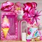 128 Pcs Pink Confetti Balloons, Huge Hot Pink Rose Gold Aluminum Foil Balloons for Girl Birthday, Baby Shower, Princess Doll Theme Party Decorations Supplies